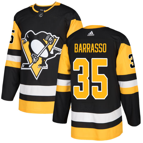 Adidas Men Pittsburgh Penguins #35 Tom Barrasso Black Home Authentic Stitched NHL Jersey